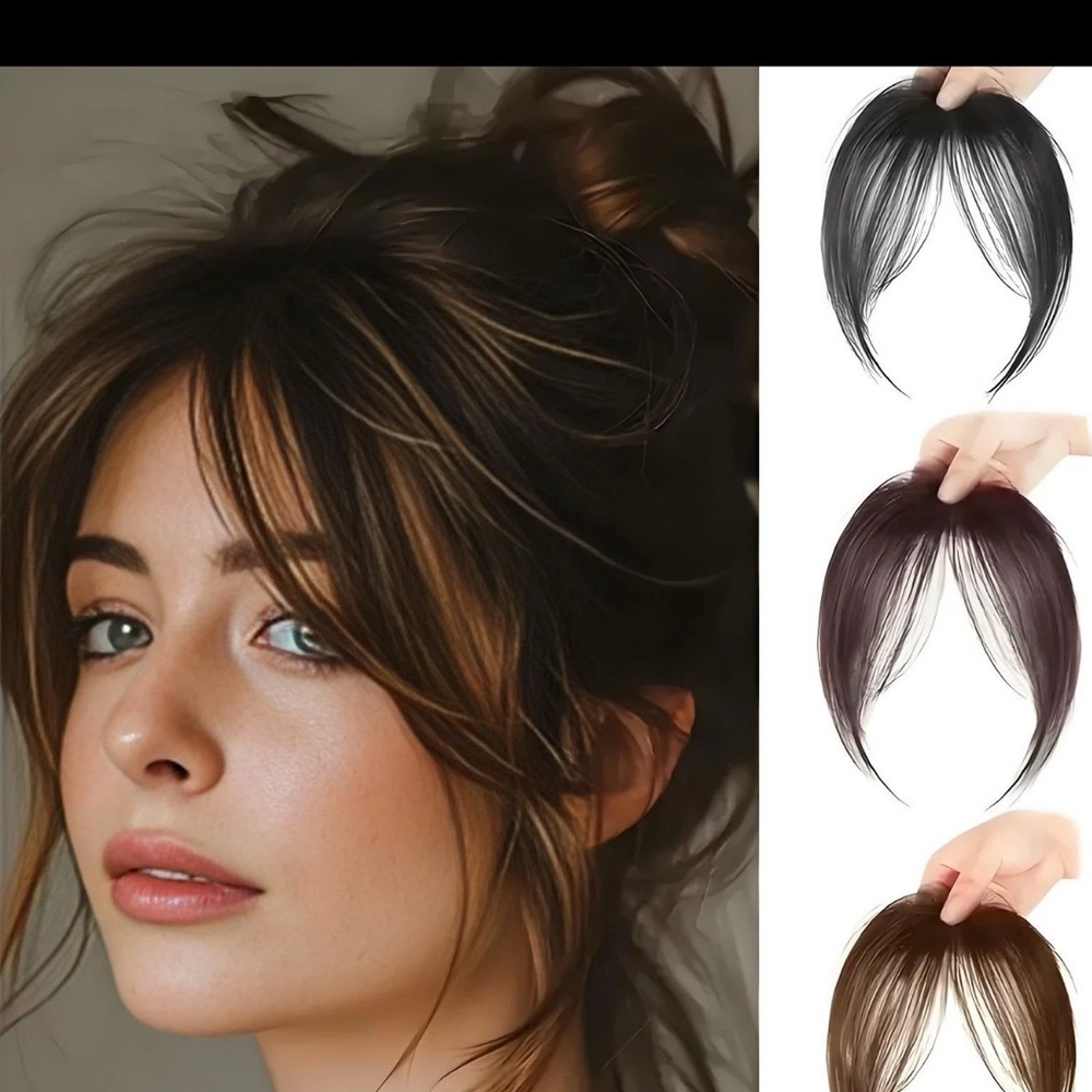 Stylish Clip-In Bangs for Women - Black, Brown, and Tan